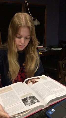 Students prepare for AP exams even with stay-at-home ordered. Pictured are Skylar Markovich and Tabitha Cantrell, juniors.